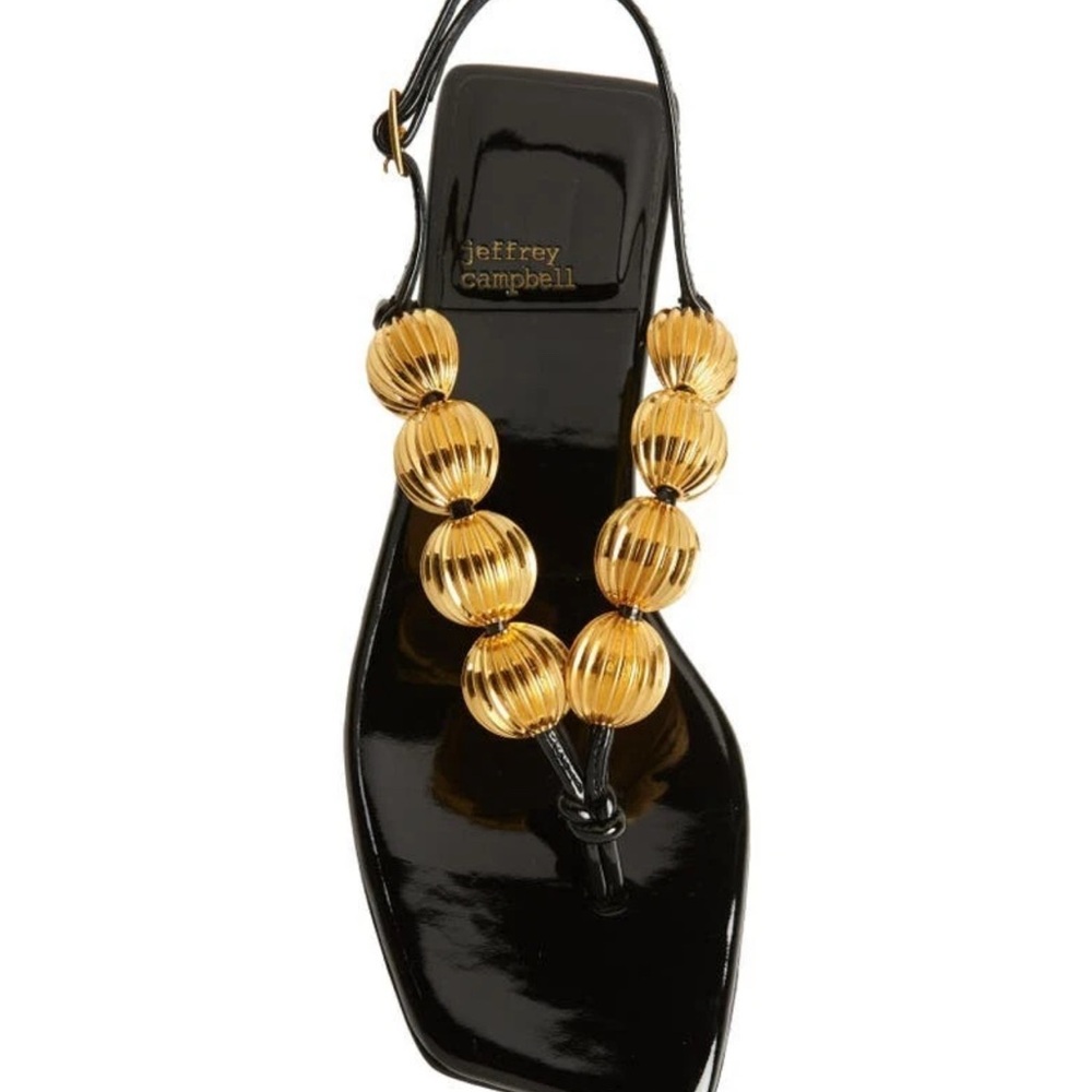 Jeffrey Campbell Black and Gold Women's Sandals
